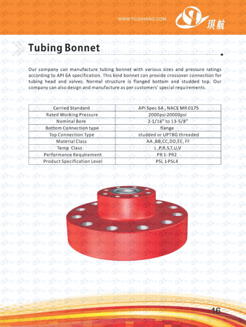 Tubing bonnet